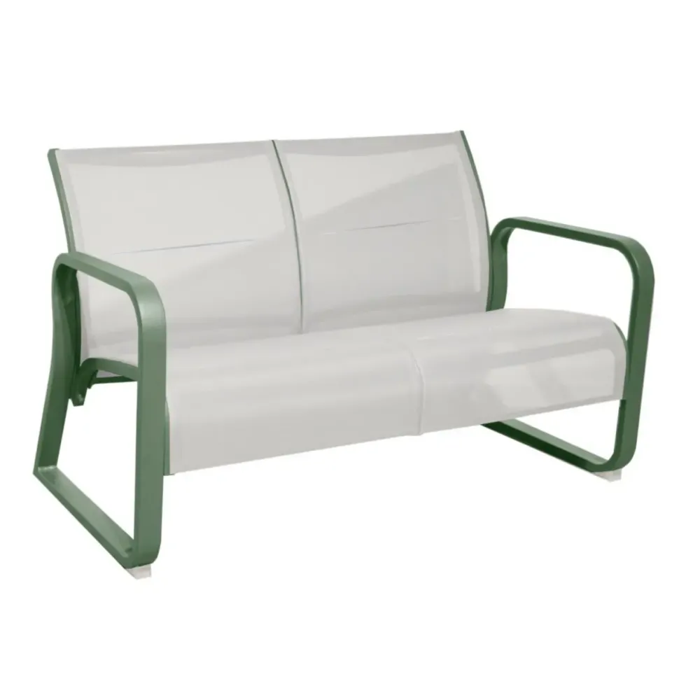 Canapé d'extérieur en aluminium coloris vert Quenza II - 128 x 83 x 78 cm