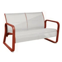 Canapé d'extérieur en aluminium coloris orange Quenza II - 128 x 83 x 78 cm