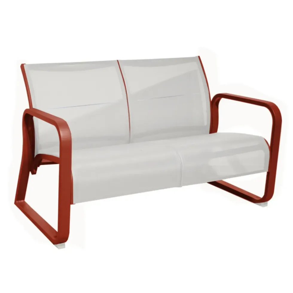 Canapé d'extérieur en aluminium coloris orange Quenza II - 128 x 83 x 78 cm