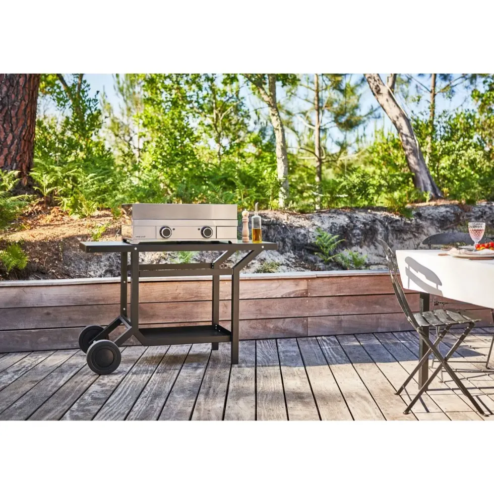 Capot Modern 60 pour plancha électrique coloris gris en inox Forge Adour Modern - 87,7 x 55,7 x 24,8 cm