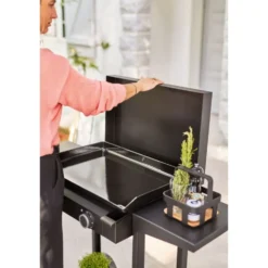 Capot pour barbecue Base 60 coloris noir en acier Forge Adour - 63 x 43 x 8,5 cm