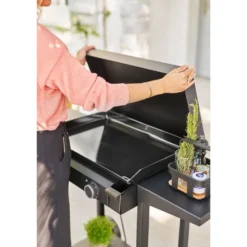 Capot pour barbecue Base 60 coloris noir en acier Forge Adour - 63 x 43 x 8,5 cm