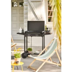 Capot pour barbecue Base 60 coloris noir en acier Forge Adour - 63 x 43 x 8,5 cm