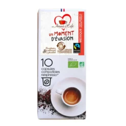 10 capsules de café bio Moment d’évasion compatibles Nespresso® Un amour de café - 55 g
