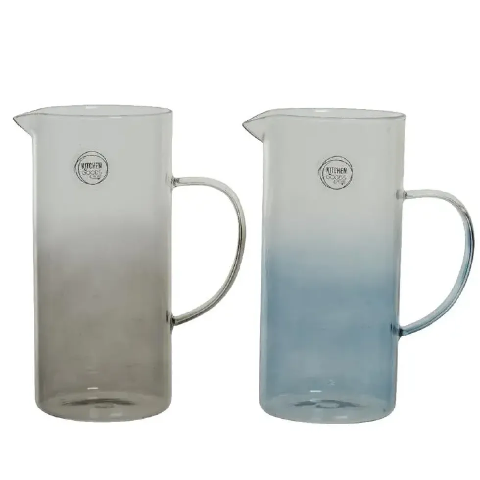 Carafe coloris bleu en verre - 10 x 15 x 22 cm