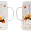 Carafe à spritz en verre transparent à motif coloré - 16,7 x 13,5 x 23,5 cm