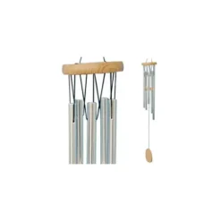Carillon musical en bois et tubes aluminium, H 40 cm