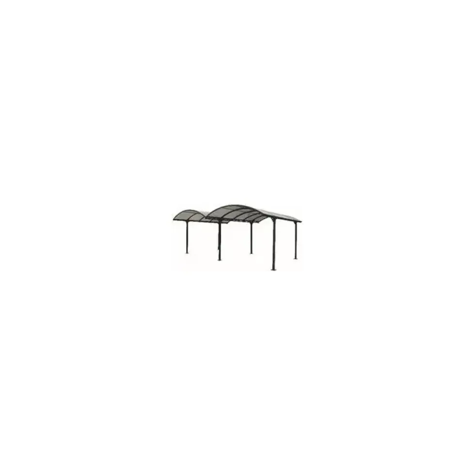 Carport en aluminium à toit ½ rond livré Foresta Bois - 760 x 362 x 360 cm