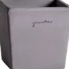 Carré contemporain en terre grise Poterie Goicoechea - 16 x 16 x 15 cm
