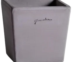 Carré contemporain en terre grise Poterie Goicoechea - 16 x 16 x 15 cm