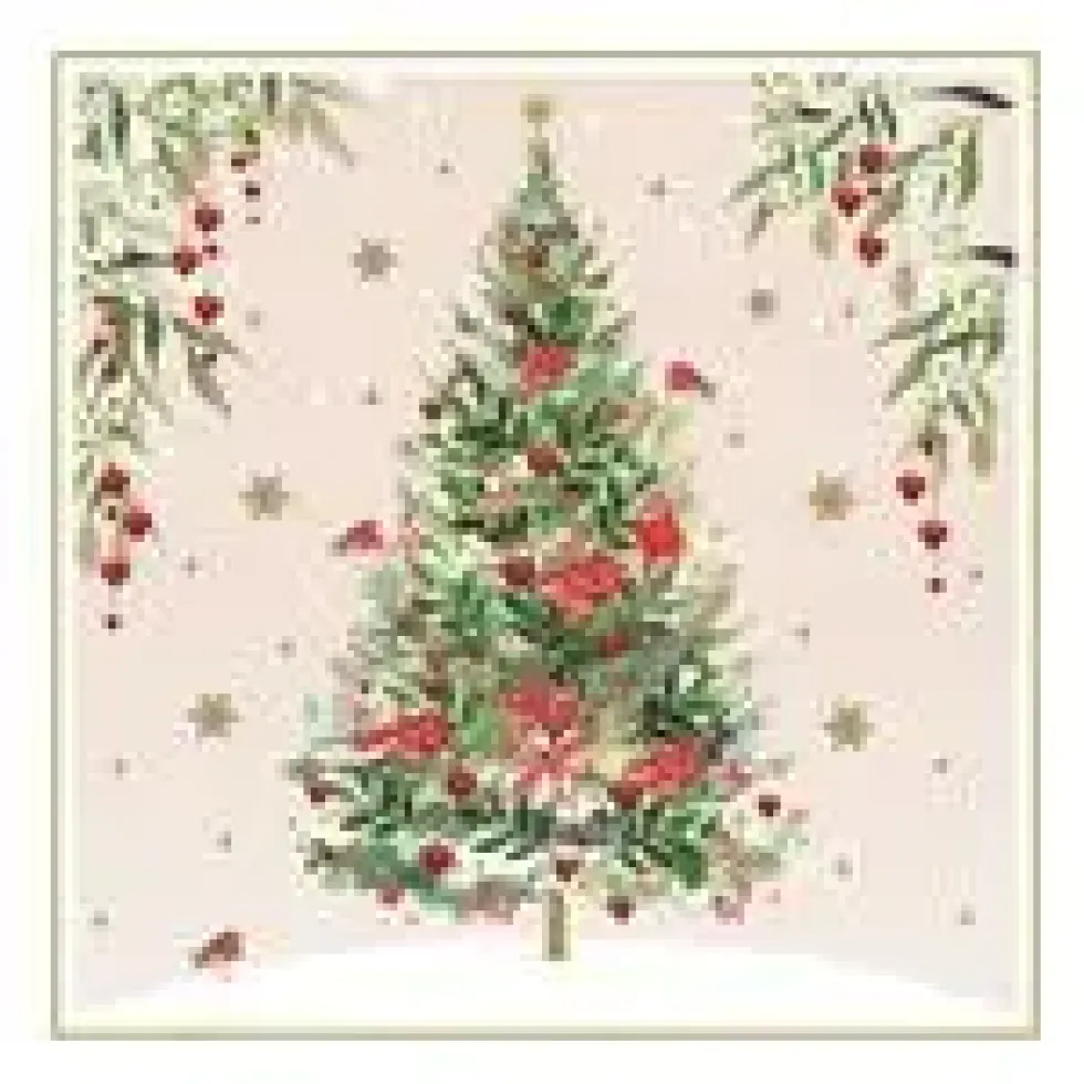 Carte double Cristalles avec sapins aux Éditions Pictura