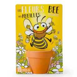 Carte nature avec mélange de fleurs à planter pour abeilles Radis & Capucine - 5 cm