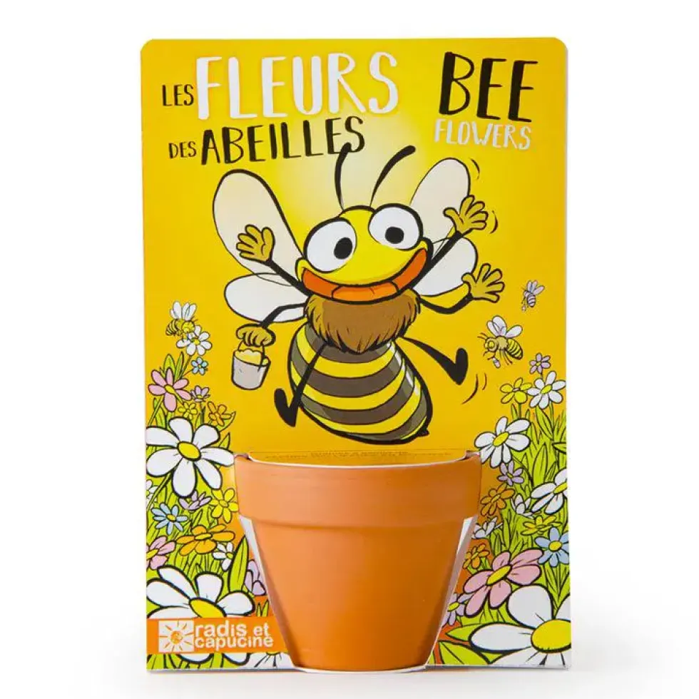 Carte nature avec mélange de fleurs à planter pour abeilles Radis & Capucine - 5 cm