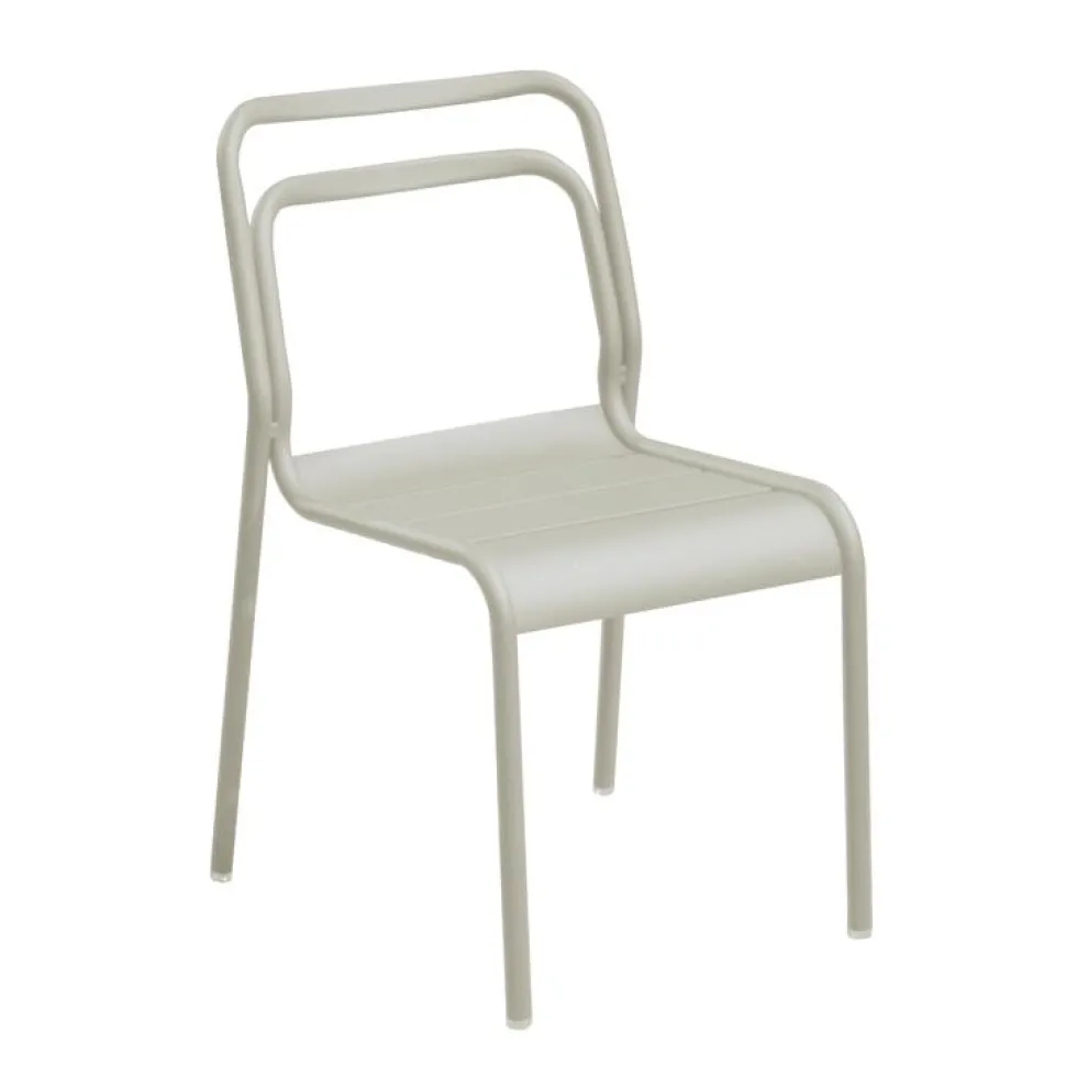 Chaise en aluminium vert sauge Oro - 54,5 x 104 x 59,9 cm