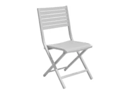 Chaise pliante Lucca en aluminium blanc - PROLOISIRS