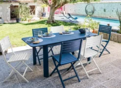 Chaise pliante Lucca en aluminium blanc - PROLOISIRS