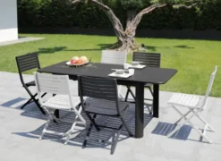 Chaise pliante Lucca en aluminium blanc - PROLOISIRS