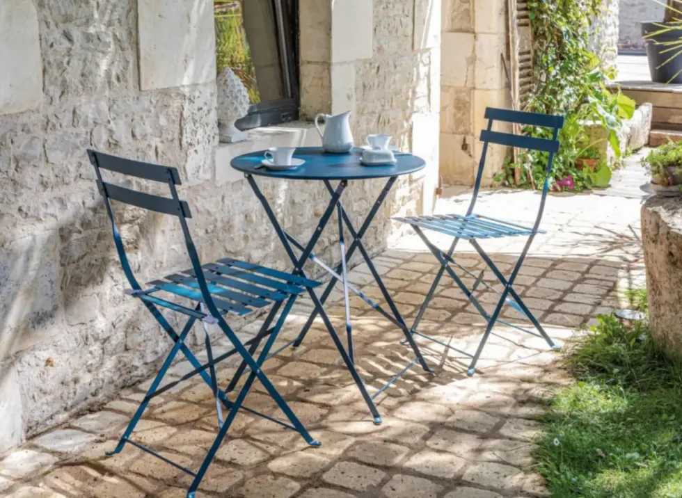 Chaise pliante métal bleu - PROLOISIRS Cuba