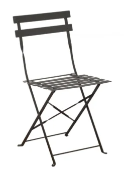 Chaise pliante métal, modèle Cuba, gris - PROLOISIRS