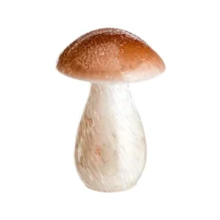 Champignon décoratif à poser en verre marron - 12,5 x 9 cm