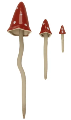 Champignon gigantesque décoratif coloris rouge en céramique Smartgarden - 48 x 10 x 10 cm