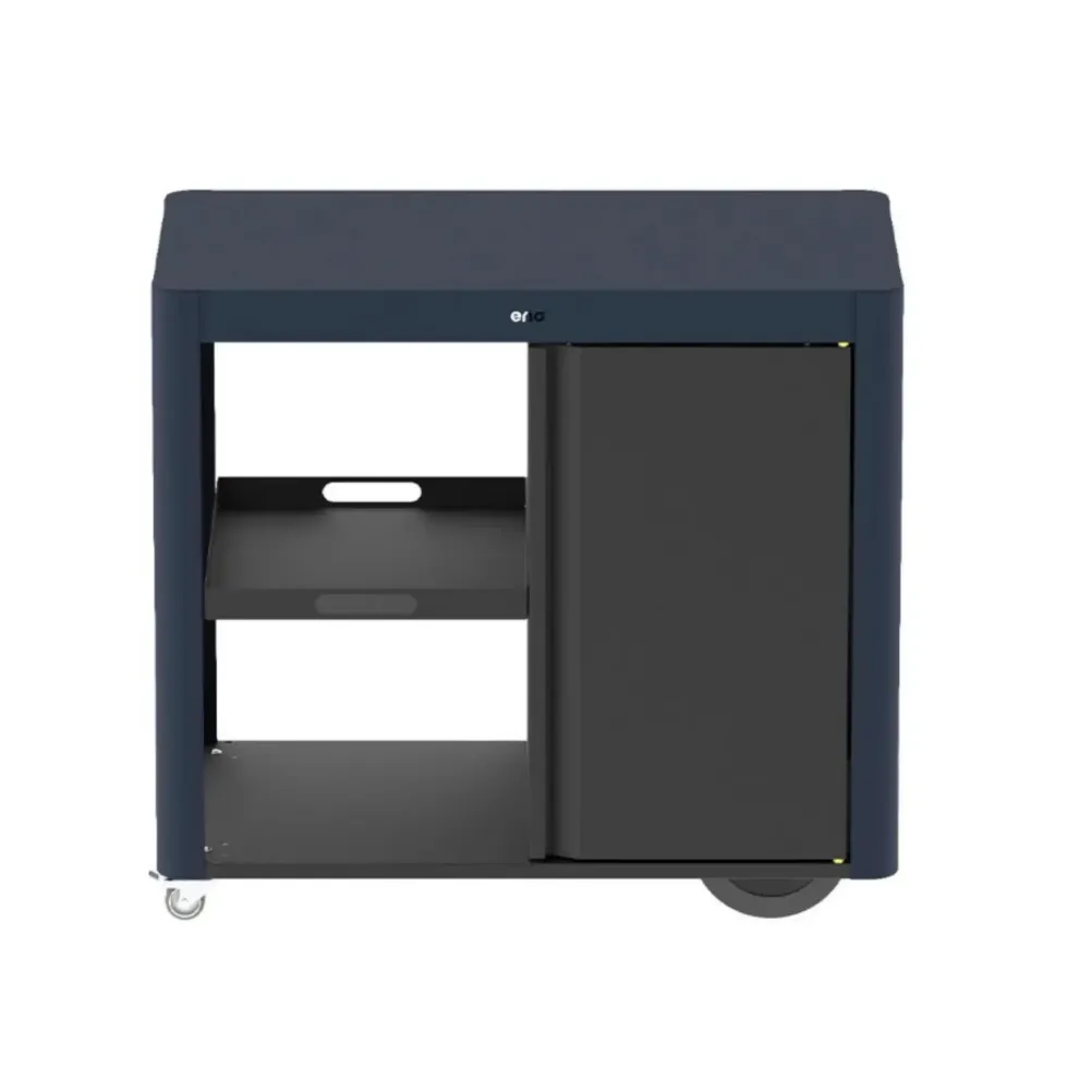 Chariot Achille bleu navy et noir pour plancha Eno