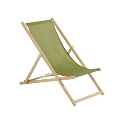 Chilienne agrafée coloris vert en coton Jardin privé - 127 x 56 x 3,5 cm