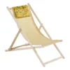 Chilienne amovible Victorine avec tétière coloris jaune en coton - 127 x 56 x 3,5 cm
