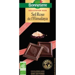 Chocolat Dégustation noir Sel Rose de l’Himalaya en tablette de 80 g
