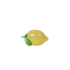 Citron décoratif en verre sulfure jaune - 7 x 11,5 x 7 cm