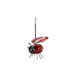 Coccinelle solaire rouge à suspendre Ladybird à LED blanc chaud 12x12,5x11,5 cm