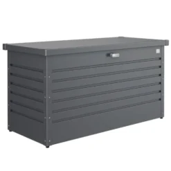 Coffre de jardin 130 en acier galvanisé coloris gris foncé métallique Biohort - 134 x 62 x 71 cm
