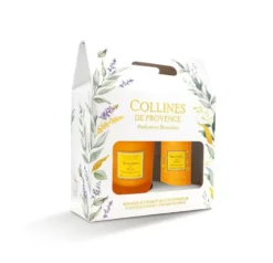 Coffret bougie et parfum intérieur senteur mandarine yuzu Collines de Provence - 180 g + 100 ml
