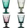 Coffret de 4 verres à pied en verre couleur Abeille - 24 cl