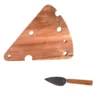 Coffret fromage plat et couteau en bois - les 2 pièces