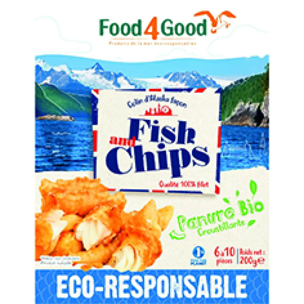 Colin d’Alaska façon fish and chips surgelés Food4Good - 200 g