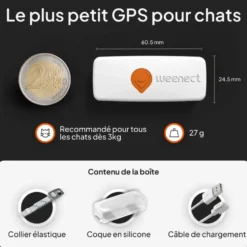 Collier GPS pour chat coloris blanc Weenect