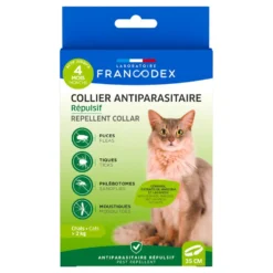 Collier insectifuge pour chat coloris blanc Francodex - Ø 35 cm