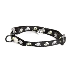 Collier Tête de mort pour chat noir