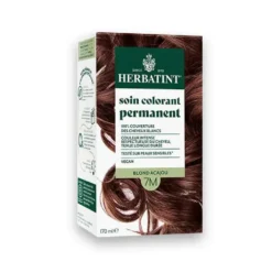 Coloration permanente pour cheveux blond acajou 7M aux extraits végétaux biologiques vegan Herbatint - 170 ml