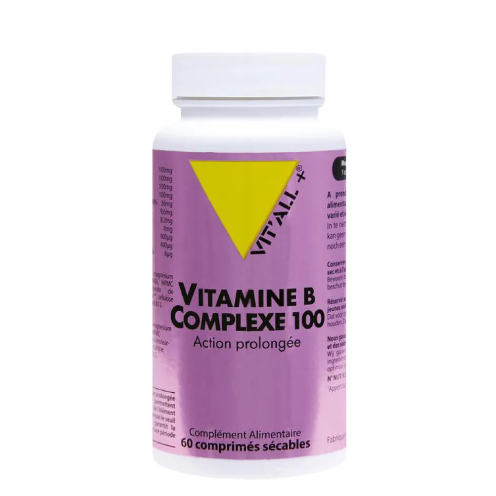 Complexe de vitamine B à action prolongée en boite de 60 comprimés