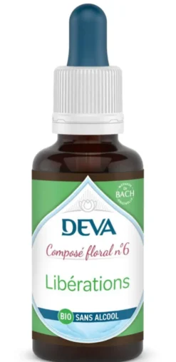 Complément alimentaire composé floral libérations bio sans alcool Deva - flacon compte-goutte 30 ml