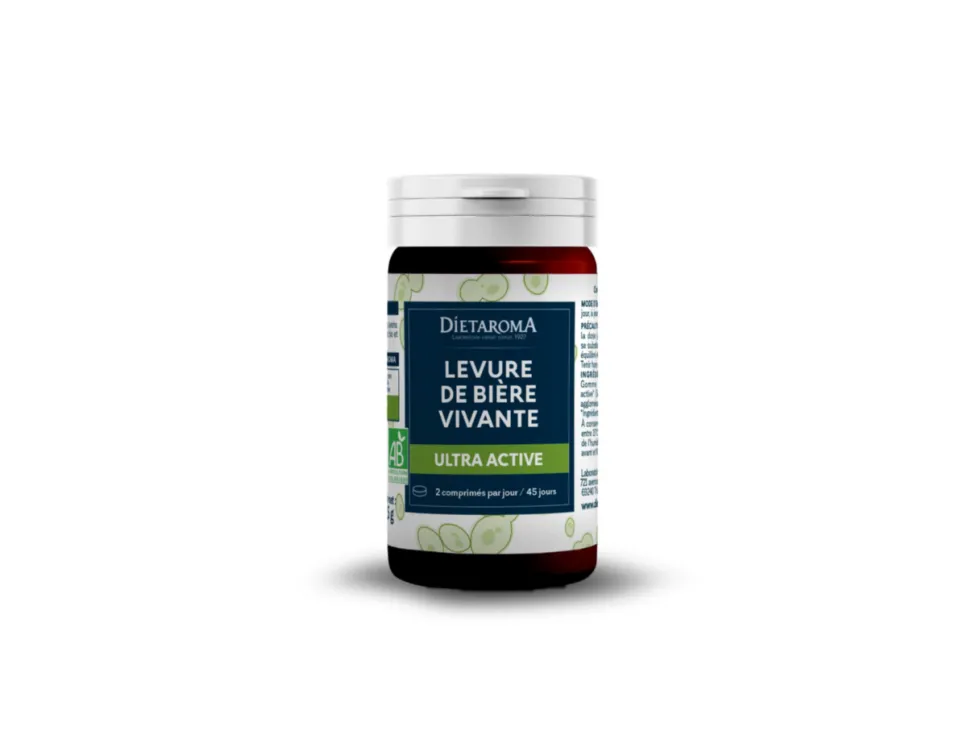 Complément alimentaire ultra active levure de bière vivante bio Dietaroma - 90 comprimés