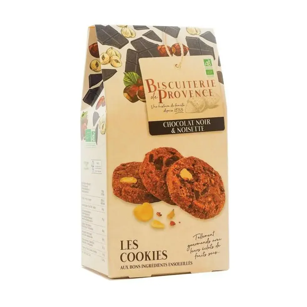 Cookies bio chocolat noir et noisette Biscuiterie de Provence - 120 g