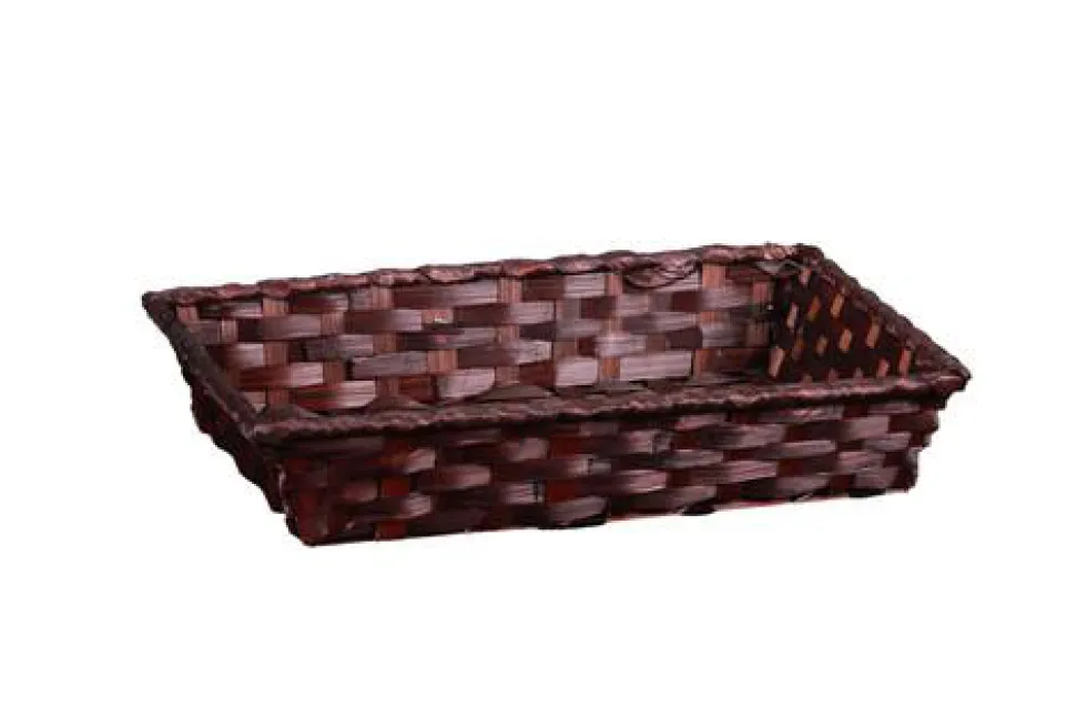 Corbeille Rihana en bambou chocolat Cav Service - 31 x 21 x 7 cm