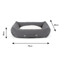 Couchage pour chien coloris vert corbeille Scruffs Eco Eden - Taille L 75 x 60 cm