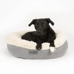 Couchage pour chien ou chat coloris gris corbeille ronde Scruffs Ellen - Taille M Ø 55 cm