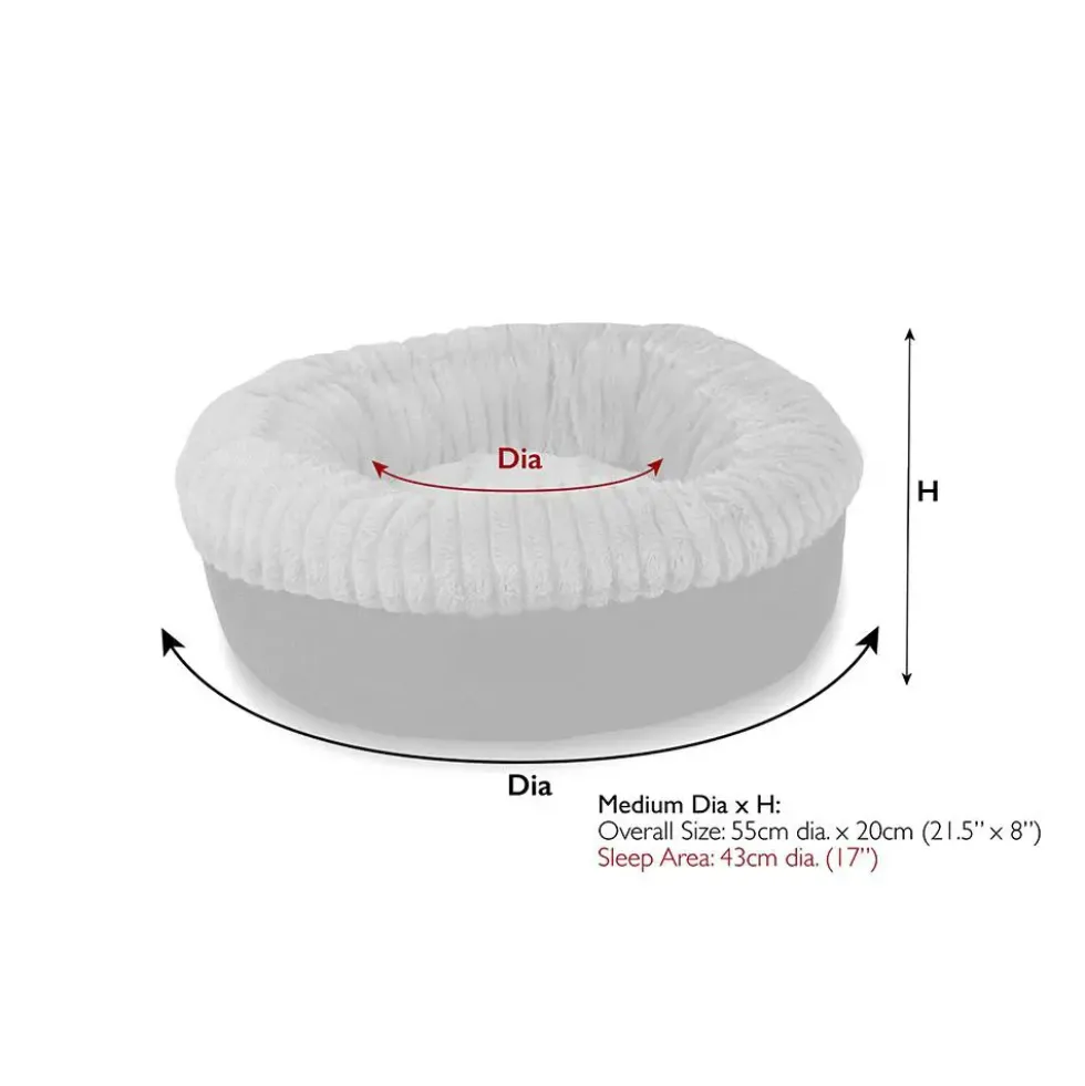 Couchage pour chien ou chat coloris gris corbeille ronde Scruffs Ellen - Taille M Ø 55 cm