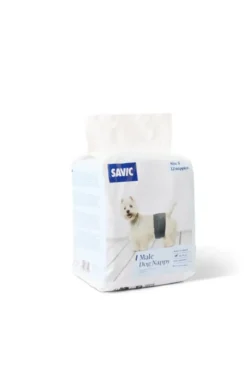Couche pour chien coloris noir Savic Male Dog Nappy - Taille S x 12