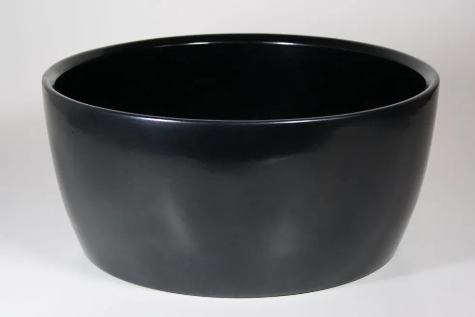Coupe en céramique coloris anthracite Orchidée - Ø 28,5/26,5 x H 13 cm